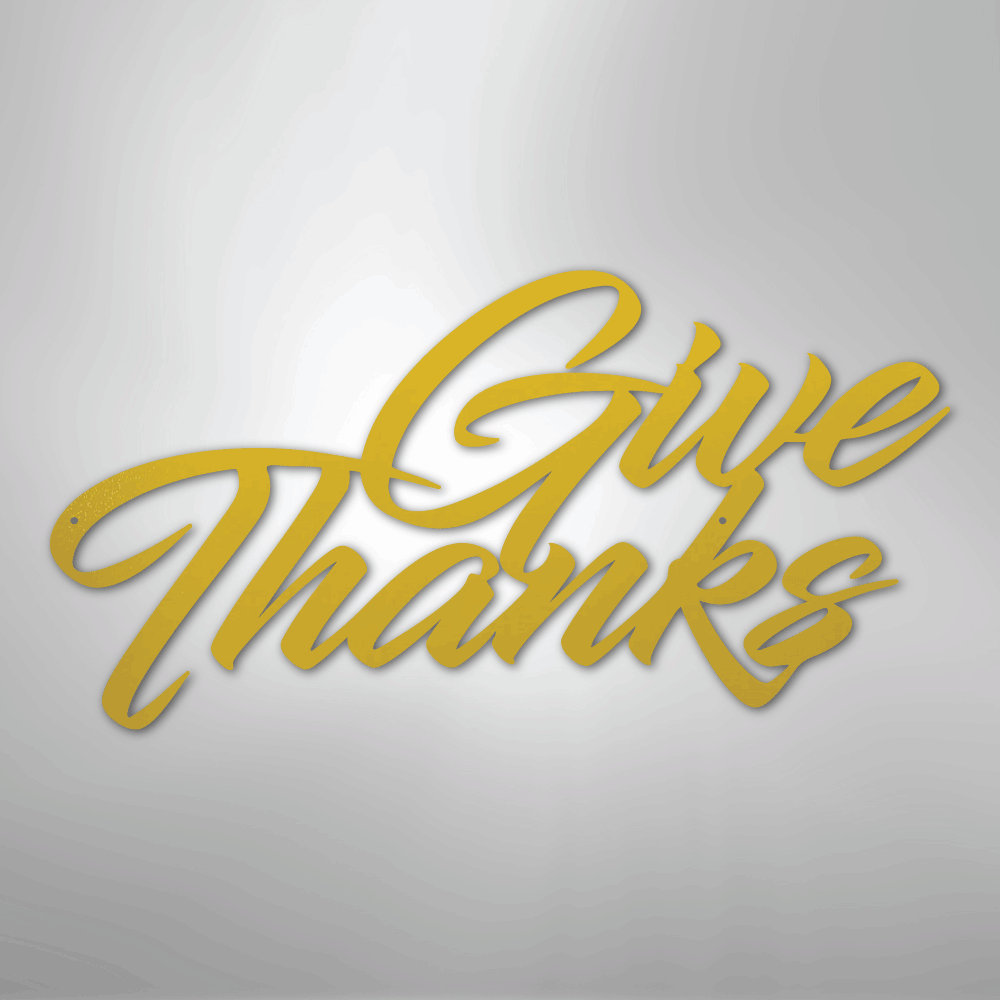 My Easy Monogram Steel Sign Yellow / 24" Give Thanks - Steel Sign