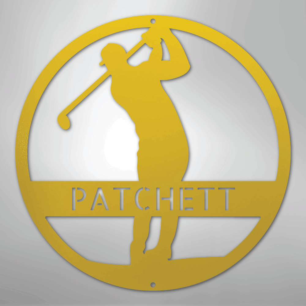 My Easy Monogram Steel Sign Yellow / 24" Golfer Monogram - Steel Sign