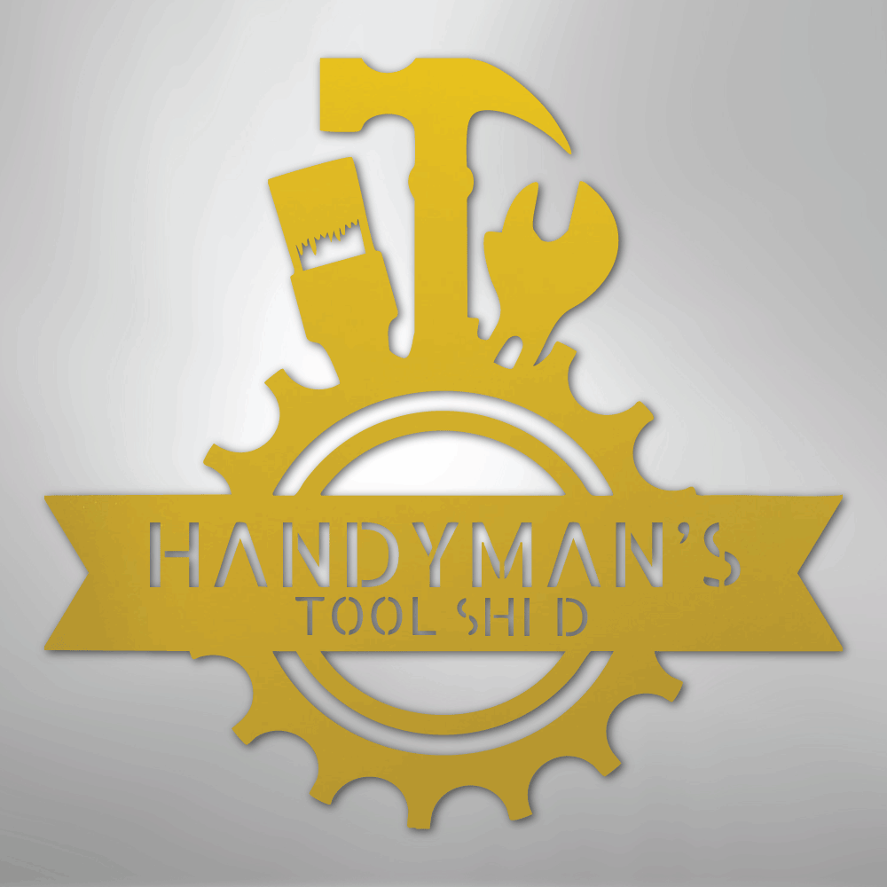 My Easy Monogram Steel Sign Yellow / 24" Handyman Shop Monogram - Steel Sign