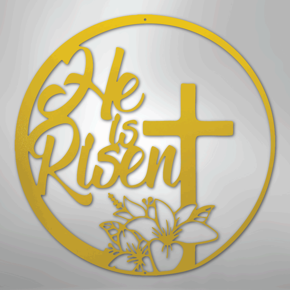 My Easy Monogram Steel Sign Yellow / 24" He is Risen - Steel Sign