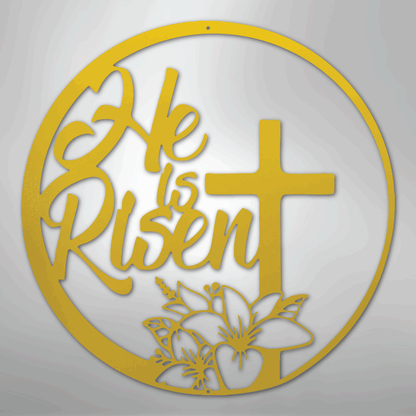 My Easy Monogram Steel Sign Yellow / 24" He is Risen - Steel Sign