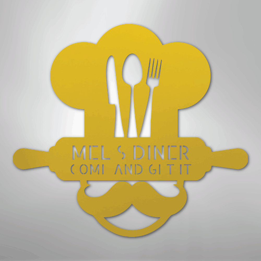 My Easy Monogram Steel Sign Yellow / 24" Home Chef Monogram - Steel Sign