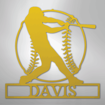My Easy Monogram Steel Sign Yellow / 24" Home Run Monogram - Metal Sign