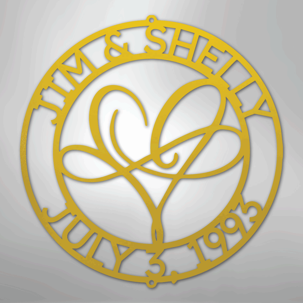 My Easy Monogram Steel Sign Yellow / 24" Infinite Love Monogram - Steel Sign