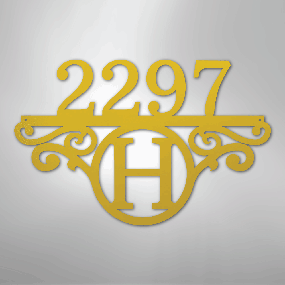 My Easy Monogram Steel Sign Yellow / 24" Initial Address Monogram - Steel Sign