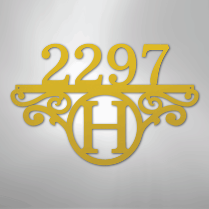 My Easy Monogram Steel Sign Yellow / 24" Initial Address Monogram - Steel Sign