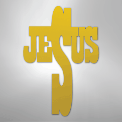My Easy Monogram Steel Sign Yellow / 24" Jesus Cross - Steel Sign