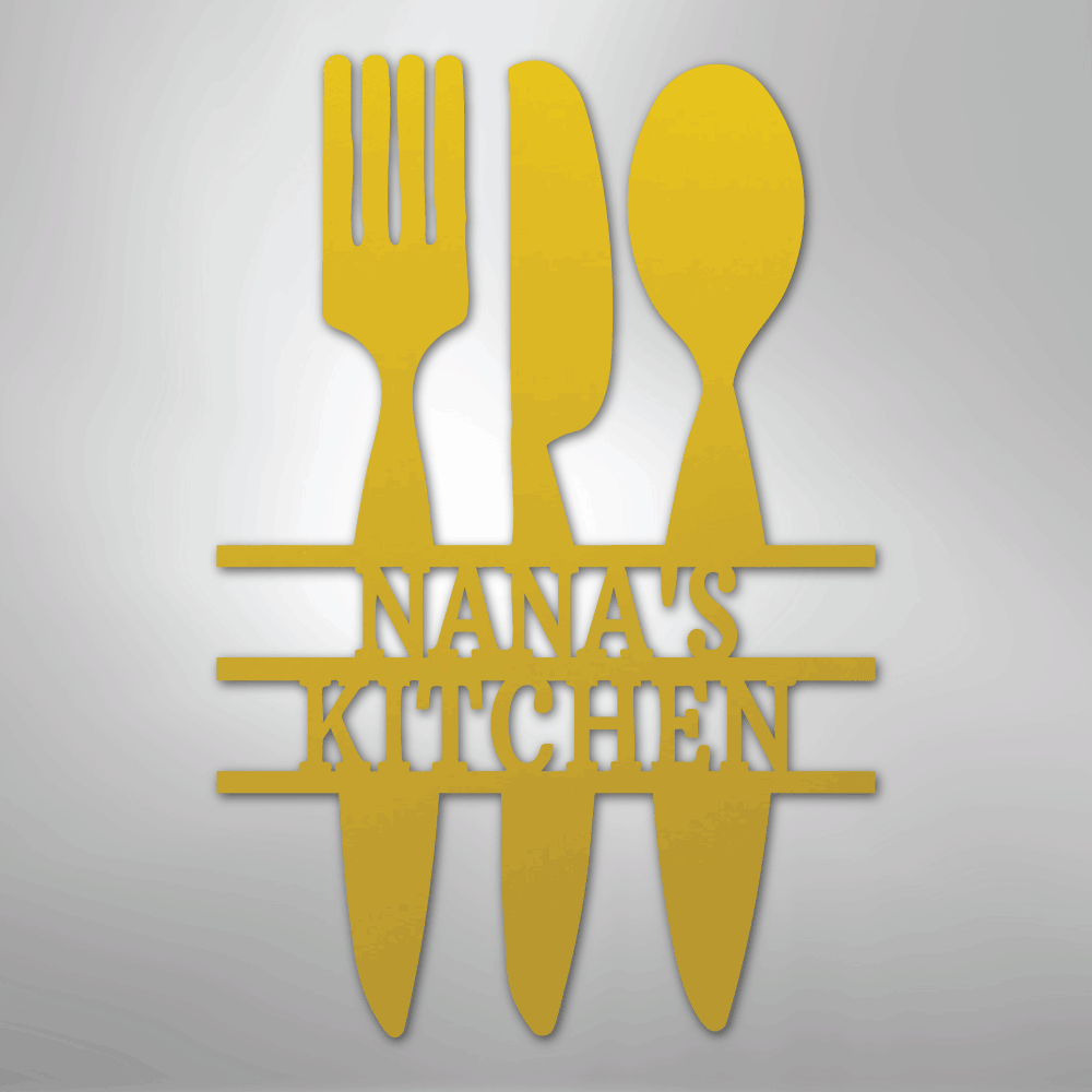 My Easy Monogram Steel Sign Yellow / 24" Kitchen Utensil Monogram - Steel Sign