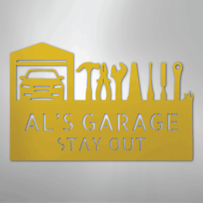 My Easy Monogram Steel Sign Yellow / 24" Master Of The Garage Monogram - Steel Sign