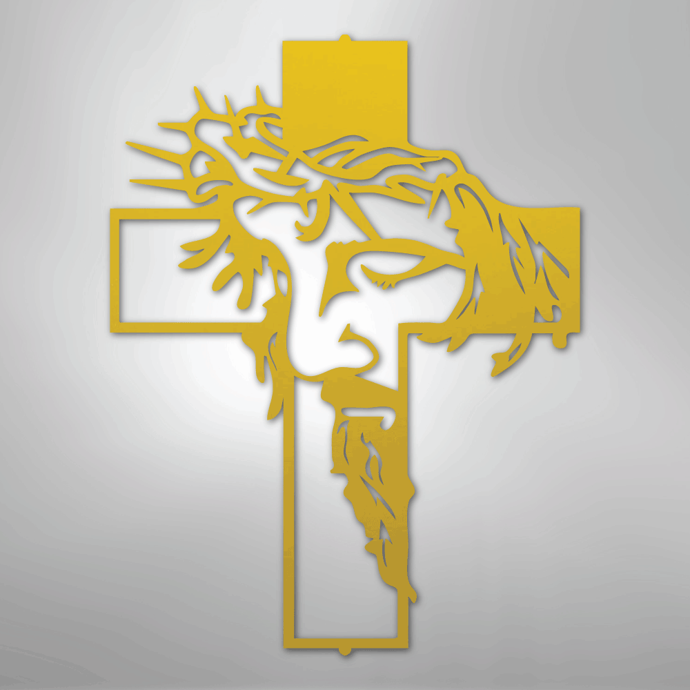 My Easy Monogram Steel Sign Yellow / 24" Metal Christ Cross - Steel Sign