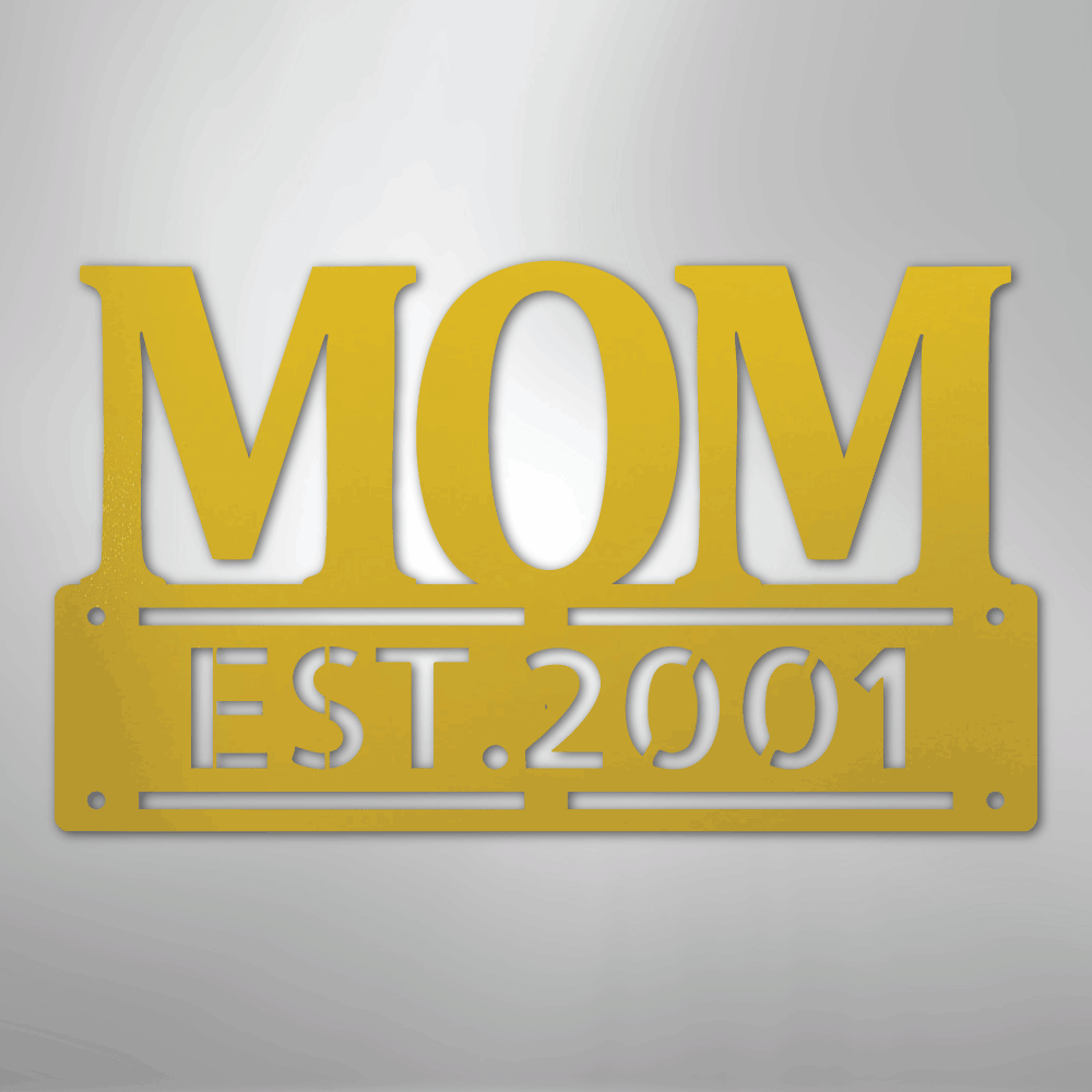 My Easy Monogram Steel Sign Yellow / 24" Mother's Day Plaque - Steel SIgn