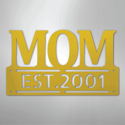 My Easy Monogram Steel Sign Yellow / 24" Mother's Day Plaque - Steel SIgn