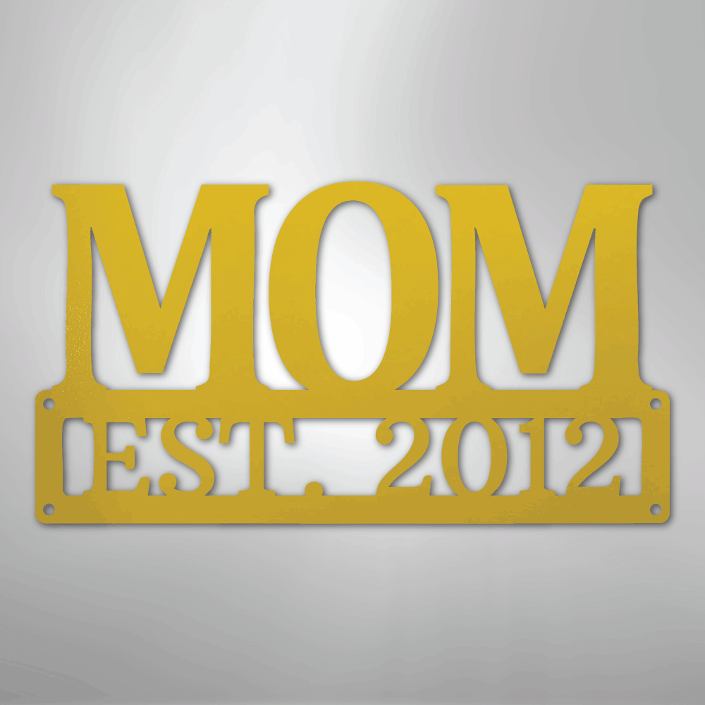 My Easy Monogram Steel Sign Yellow / 24" Mother's Day Plaque - Steel SIgn