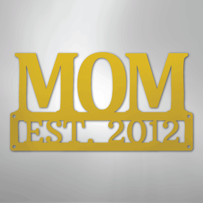 My Easy Monogram Steel Sign Yellow / 24" Mother's Day Plaque - Steel SIgn