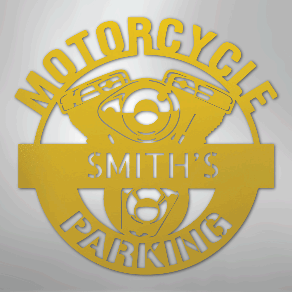 My Easy Monogram Steel Sign Yellow / 24" Motorcycle Parking Monogram - Steel Sign