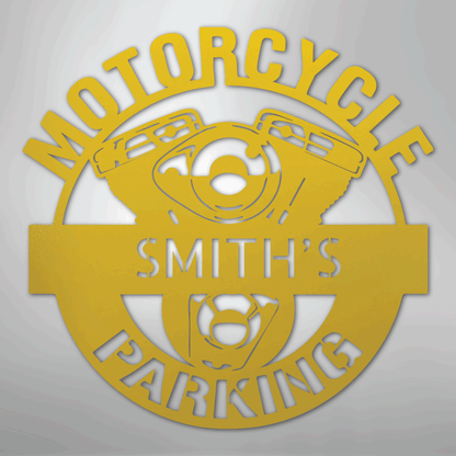 My Easy Monogram Steel Sign Yellow / 24" Motorcycle Parking Monogram - Steel Sign