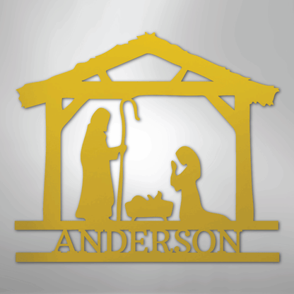 My Easy Monogram Steel Sign Yellow / 24" Nativity Simple Monogram - Steel Sign
