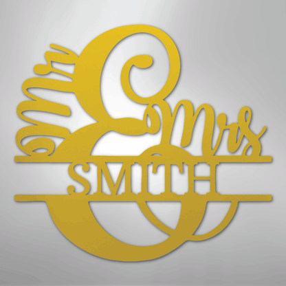 My Easy Monogram Steel Sign Yellow / 24" New Couples Monogram - Steel Sign