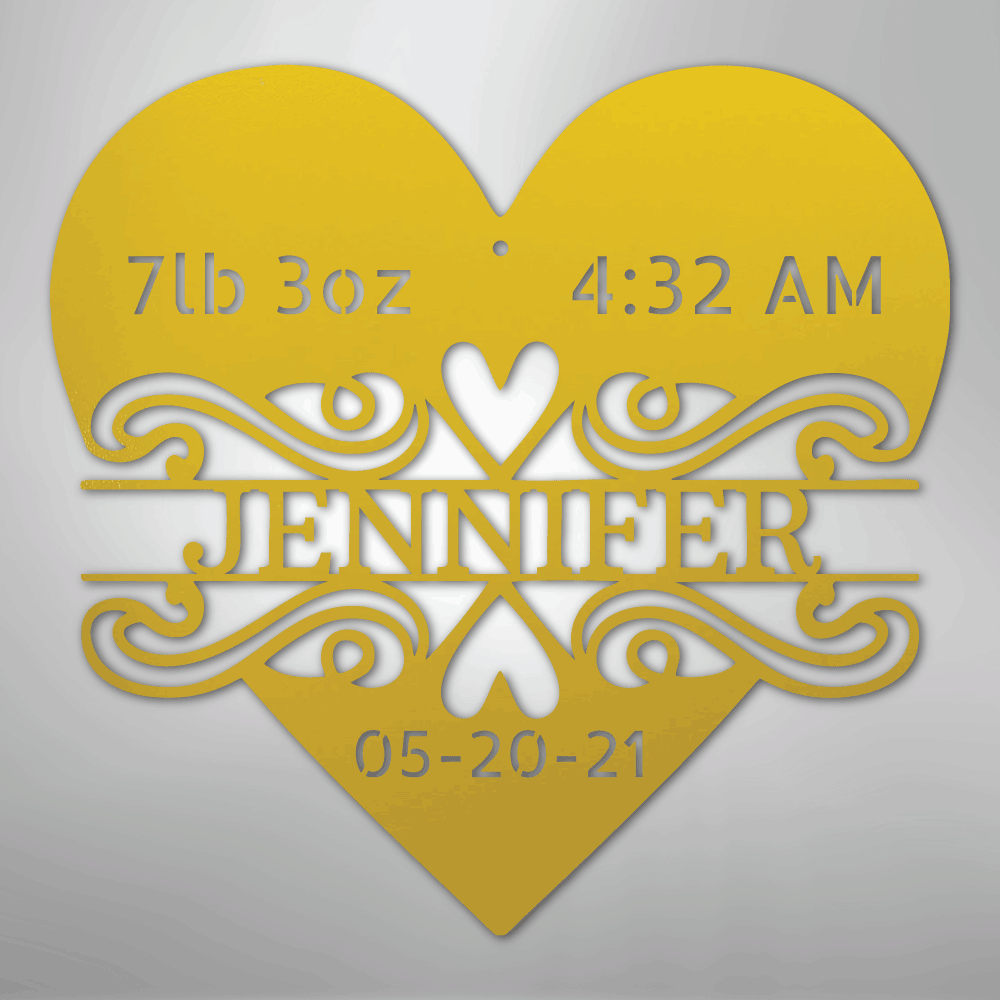 My Easy Monogram Steel Sign Yellow / 24" Newborn Love Monogram - Steel Sign