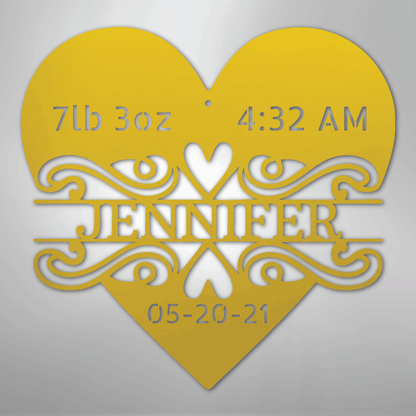 My Easy Monogram Steel Sign Yellow / 24" Newborn Love Monogram - Steel Sign
