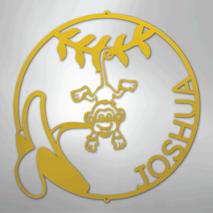 My Easy Monogram Steel Sign Yellow / 24" Our Little Monkey Monogram - Steel Sign
