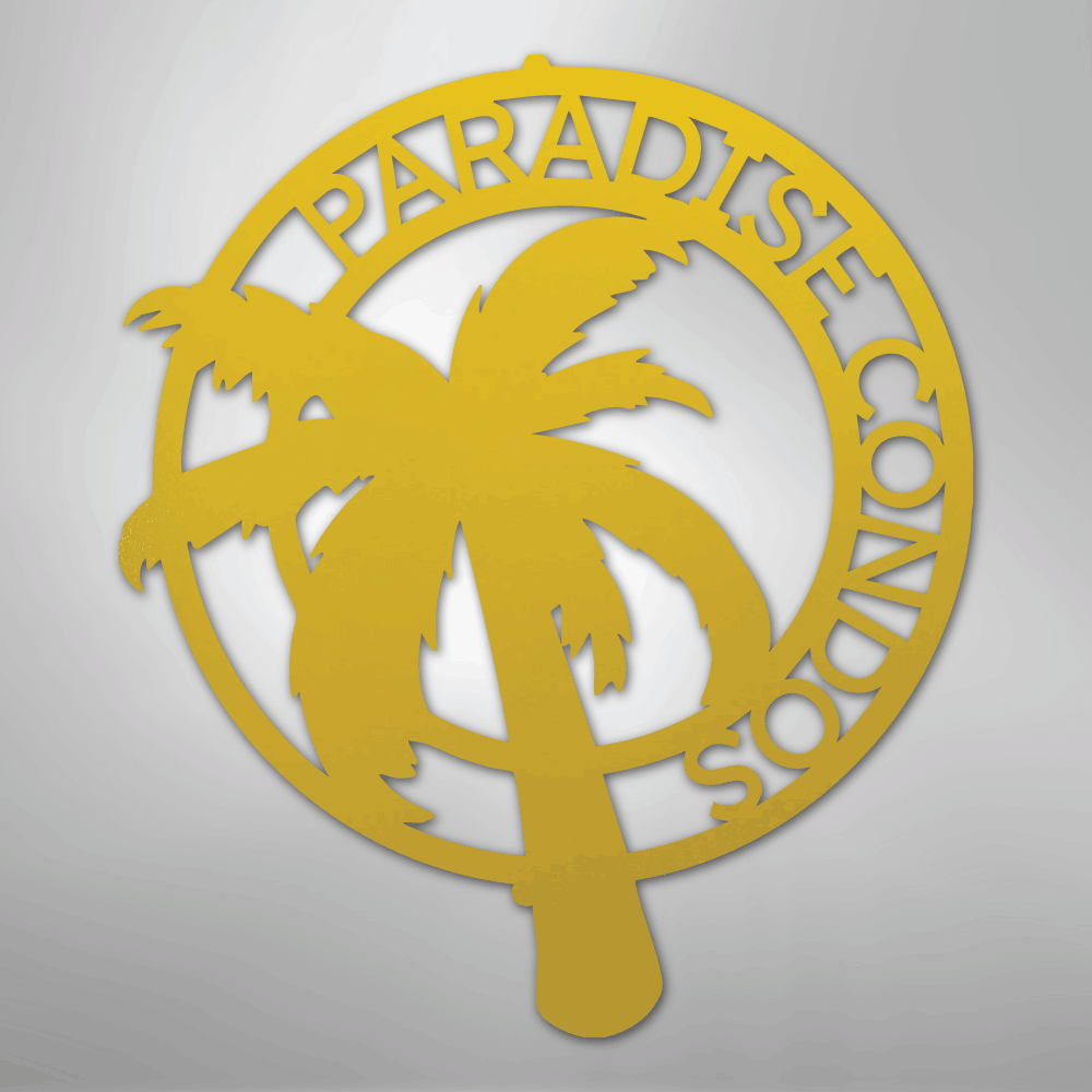 My Easy Monogram Steel Sign Yellow / 24" Palm Tree Monogram - Steel Sign