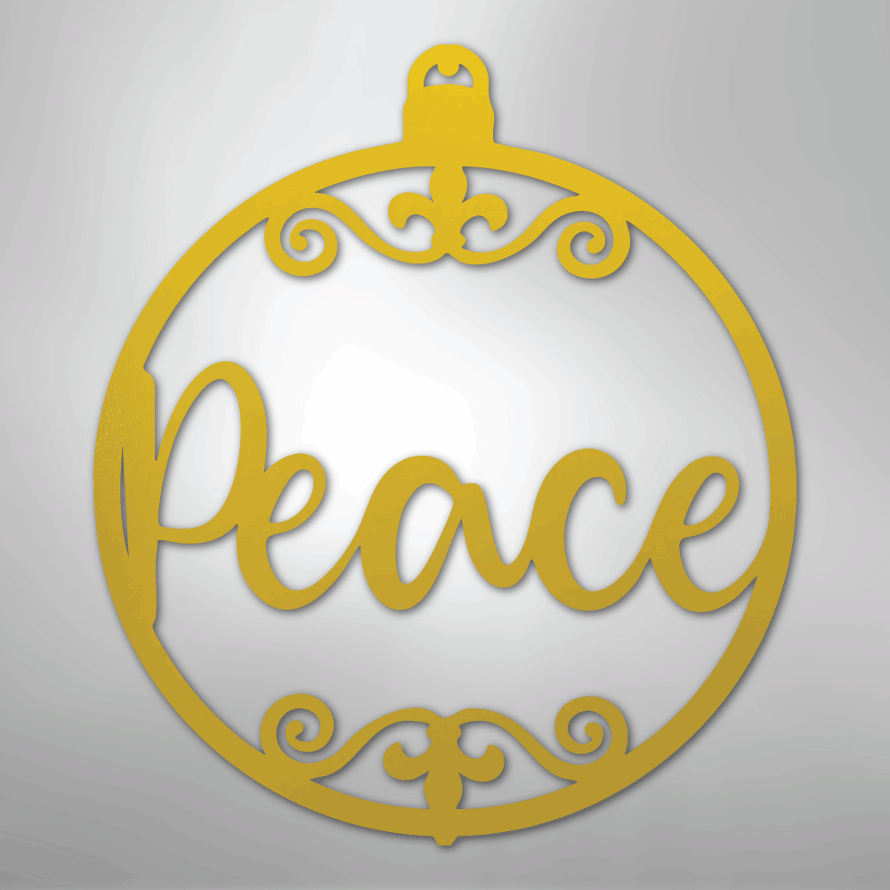 My Easy Monogram Steel Sign Yellow / 24" Peace Ornament - Steel Sign