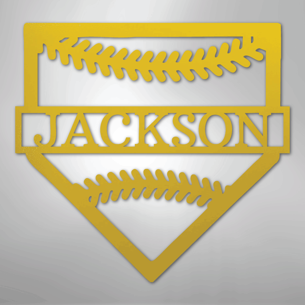 My Easy Monogram Steel Sign Yellow / 24" Personal Home Base
