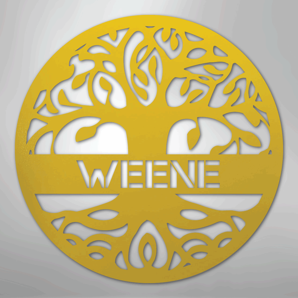 My Easy Monogram Steel Sign Yellow / 24" Personalized Tree of Life - Steel Sign