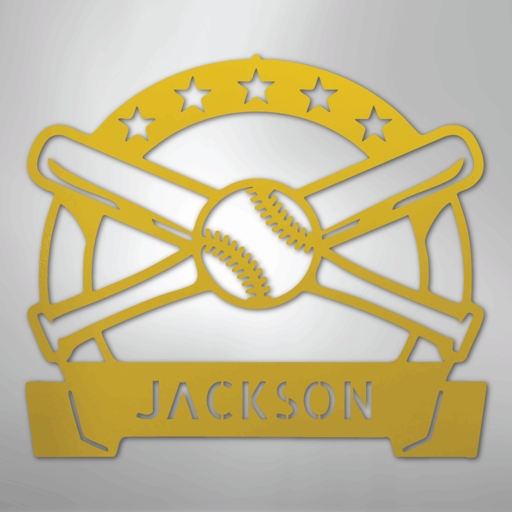 My Easy Monogram Steel Sign Yellow / 24" Play Ball Monogram - Metal Sign