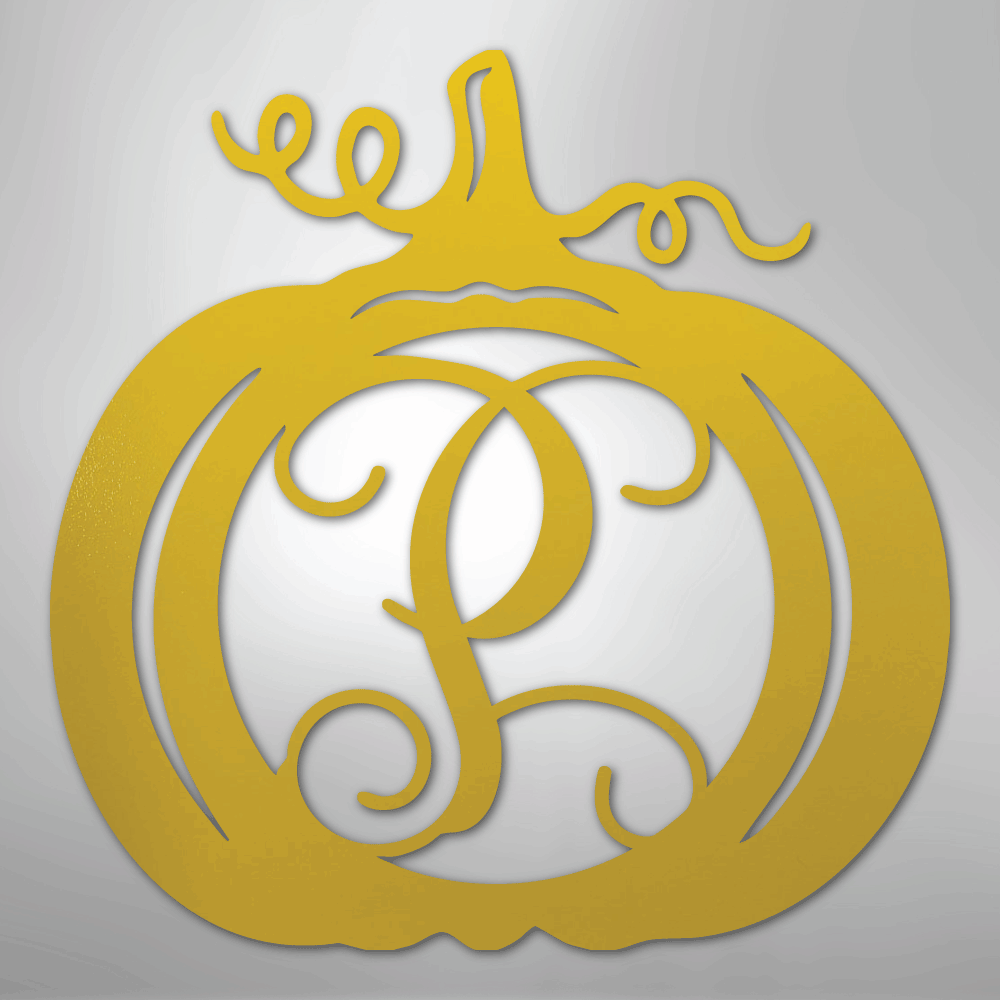 My Easy Monogram Steel Sign Yellow / 24" Pumpkin Initial Monogram - Steel Sign