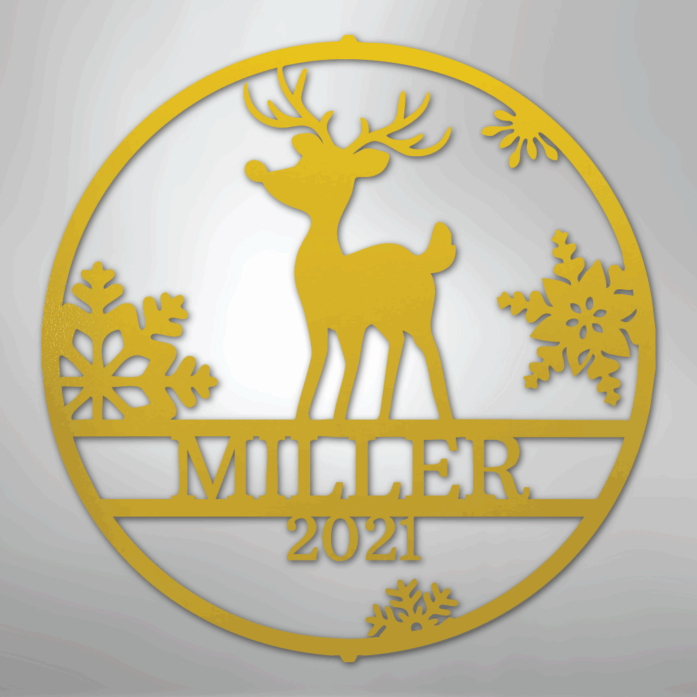 My Easy Monogram Steel Sign Yellow / 24" Rudolph's Monogram - Steel Sign