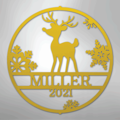 My Easy Monogram Steel Sign Yellow / 24" Rudolph's Monogram - Steel Sign