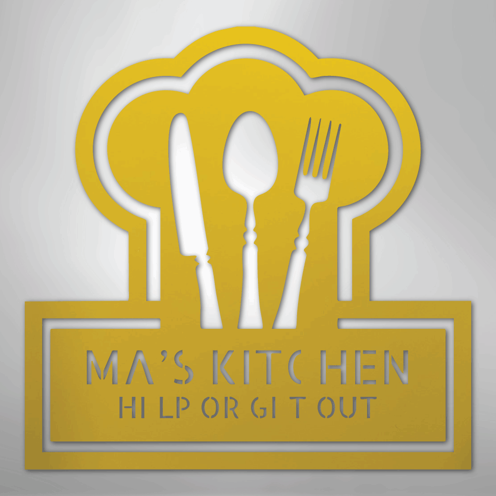 My Easy Monogram Steel Sign Yellow / 24" Ruler Of The Kitchen Monogram - Steel Sign