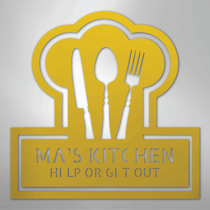 My Easy Monogram Steel Sign Yellow / 24" Ruler Of The Kitchen Monogram - Steel Sign