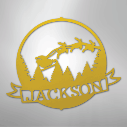 My Easy Monogram Steel Sign Yellow / 24" Santa's Journey Monogram - Steel Sign