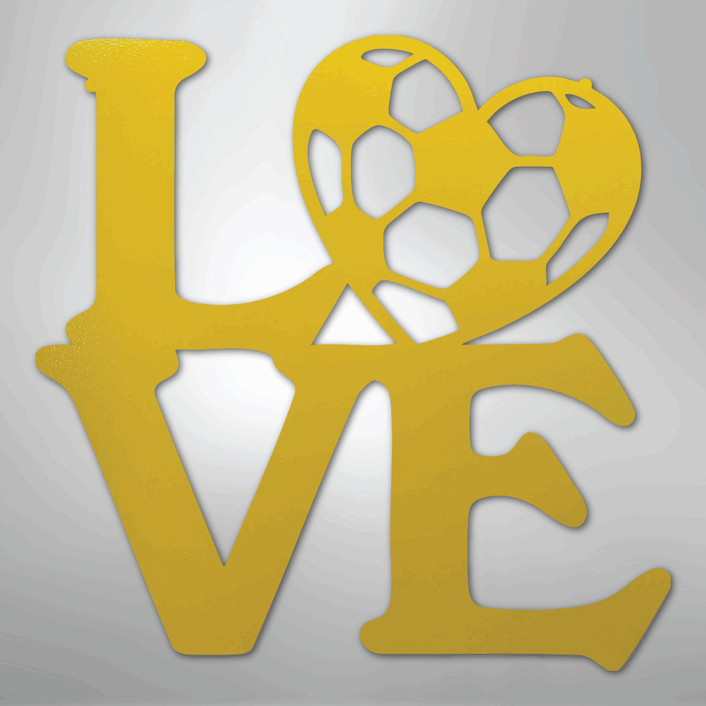 My Easy Monogram Steel Sign Yellow / 24" Soccer Love - Steel Sign