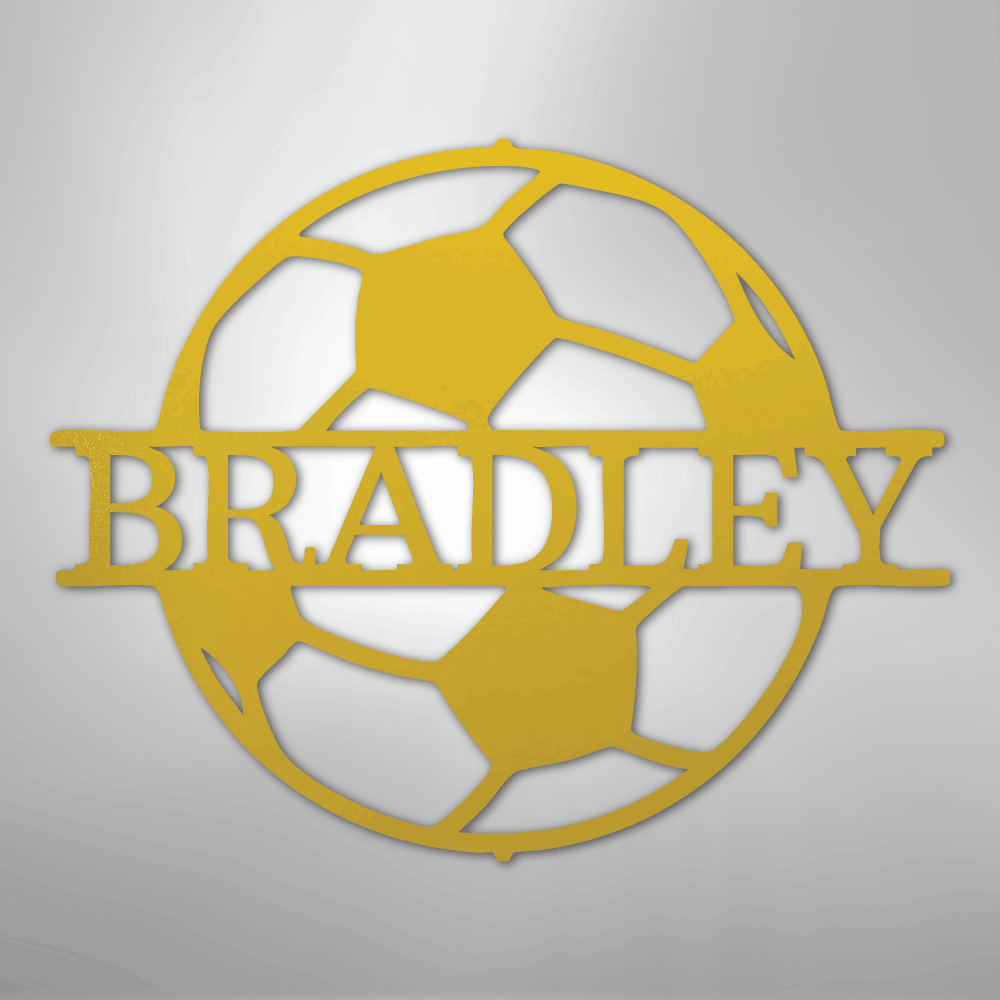 My Easy Monogram Steel Sign Yellow / 24" Soccer Monogram - Steel Sign