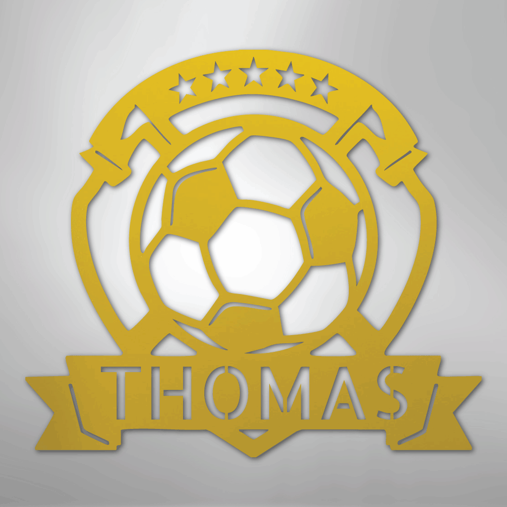 My Easy Monogram Steel Sign Yellow / 24" Soccer Plaque Monogram - Steel Sign