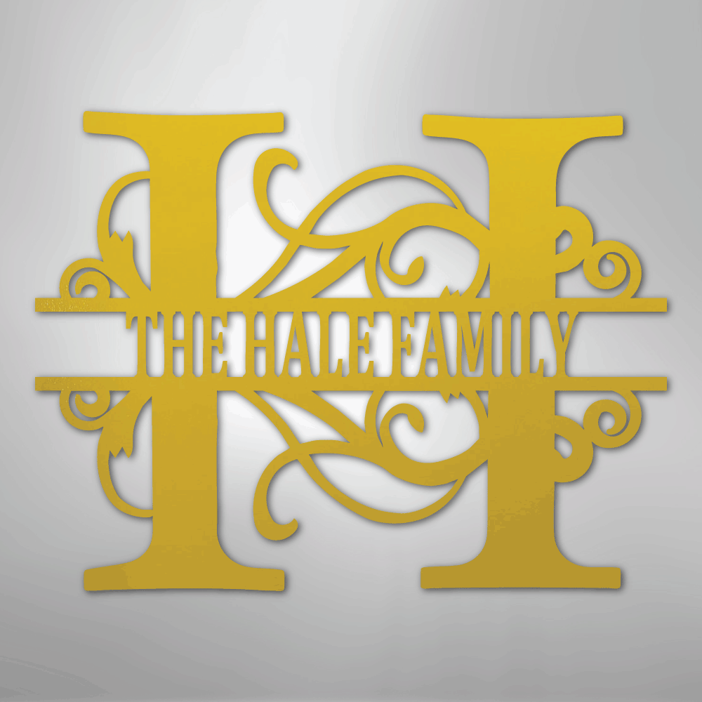 My Easy Monogram Steel Sign Yellow / 24" Split Letter Monogram - Steel Sign