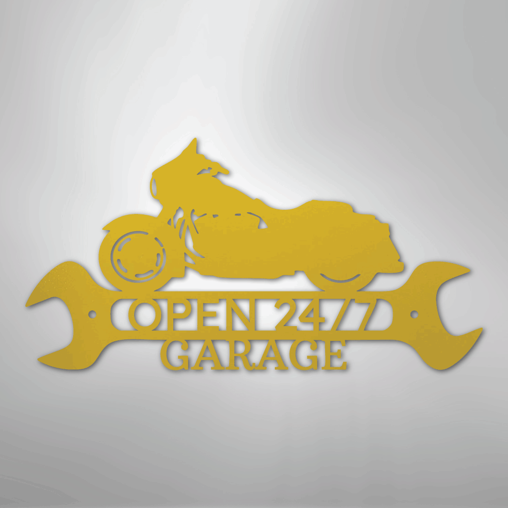 My Easy Monogram Steel Sign Yellow / 24" Street Glide Shop Monogram - Steel Sign