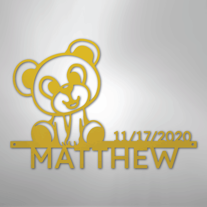 My Easy Monogram Steel Sign Yellow / 24" Teddy Monogram - Steel Sign