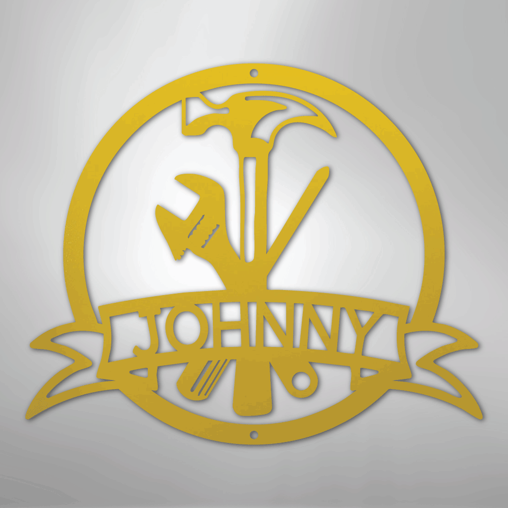 My Easy Monogram Steel Sign Yellow / 24" Tool Man Monogram - Steel Sign
