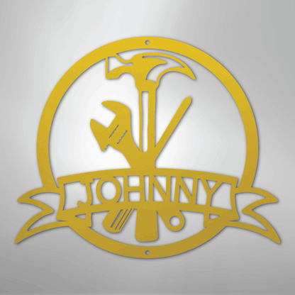 My Easy Monogram Steel Sign Yellow / 24" Tool Man Monogram - Steel Sign