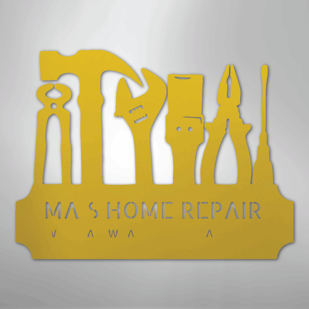 My Easy Monogram Steel Sign Yellow / 24" Tool Time Monogram - Steel Sign