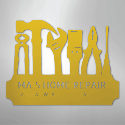 My Easy Monogram Steel Sign Yellow / 24" Tool Time Monogram - Steel Sign
