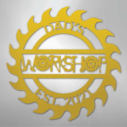 My Easy Monogram Steel Sign Yellow / 24" Unique Workshop Monogram - Steel Sign