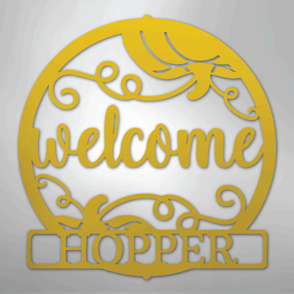 My Easy Monogram Steel Sign Yellow / 24" Welcome Fall Monogram - Steel Sign