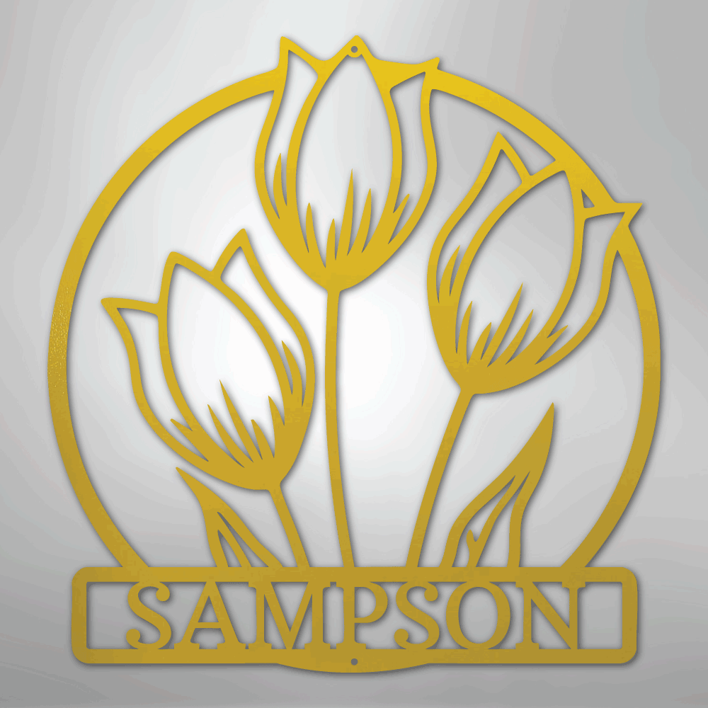 My Easy Monogram Steel Sign Yellow / 24" Wild Tulip Monogram - Steel Sign