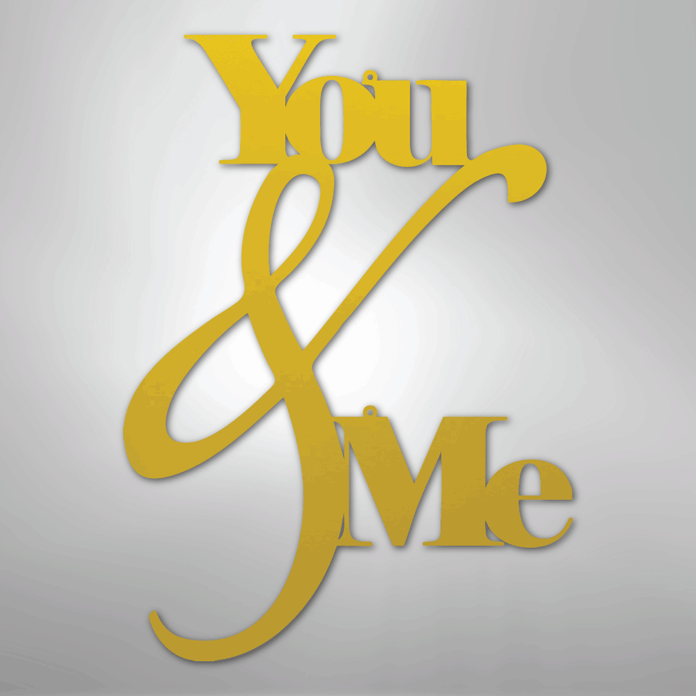 My Easy Monogram Steel Sign Yellow / 24" You and Me Quote - Steel Sign